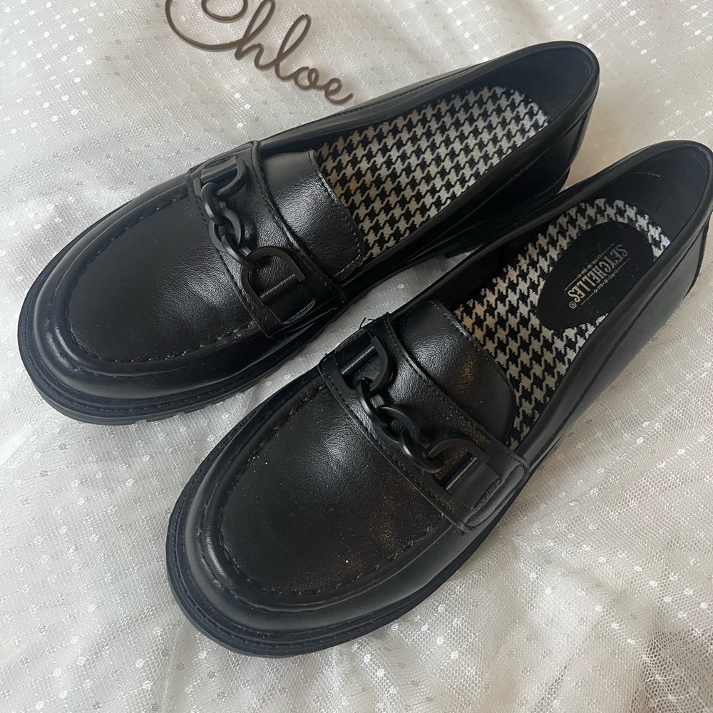 Seychelles black chain oxfords never worn